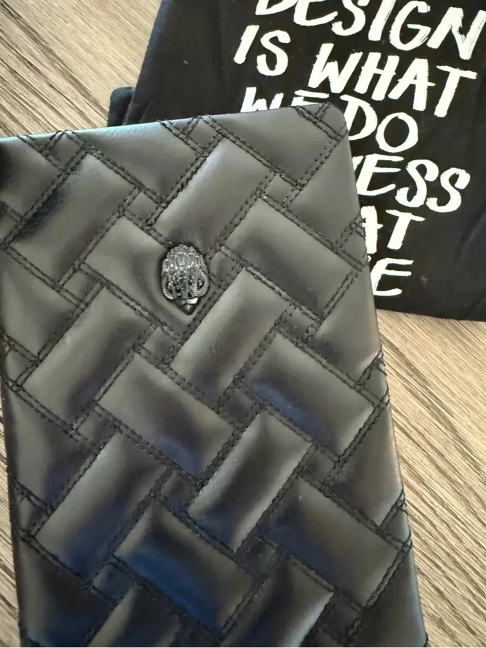 Kurt Geiger London Shoreditch Quilted Leather Notebook Journal – Black 🖤🦅